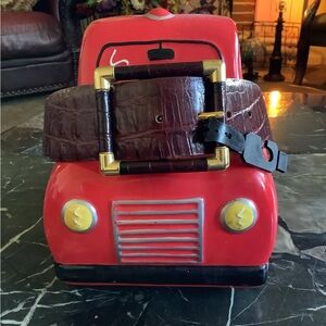 NWOT Cipriani cognac brown genuine Italian alligator wide belt size large